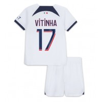 Paris Saint-Germain Vitinha Ferreira #17 Auswärts Trikotsatz Kinder 2023-24 Kurzarm (+ Kurze Hosen)